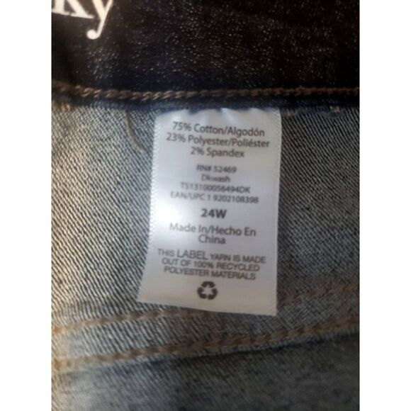 Terra Sky Dark Wash Roll Hem Stretch 5 Pocket LN Denim Shorts Size 24W - Picture 10 of 11